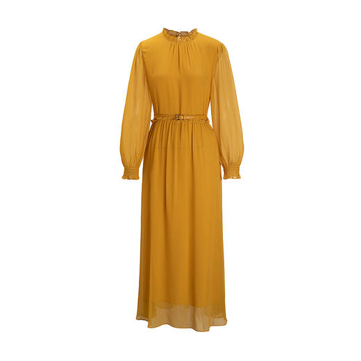 【林栖设计小店】桑蚕丝连衣裙花边优雅气质宽松显瘦2025秋冬新款长裙女T1954198 商品图0