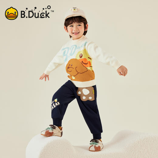 【加绒抗菌】B.Duck小黄鸭童装冬季针织长裤90-130 BF5673002 商品图1