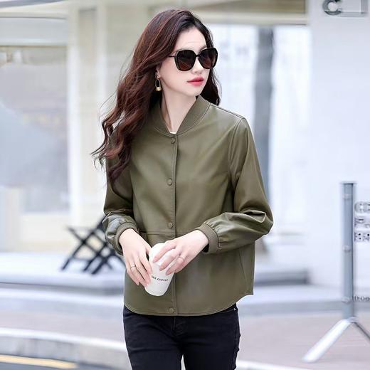 真皮皮衣女短款棒球服2025新款春秋韩版绵羊皮夹克宽松小外套 商品图4