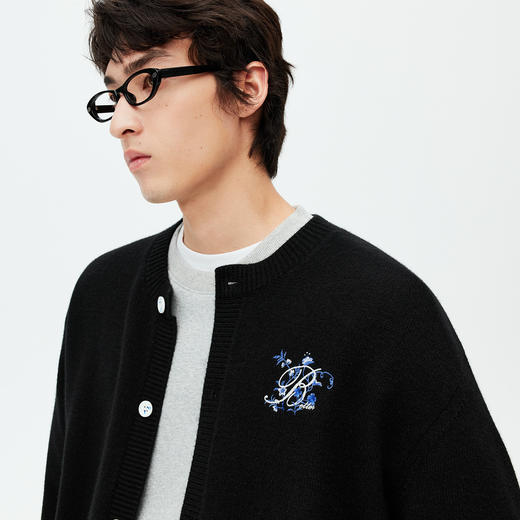 NPC潮牌【青花鹤福】系列刺绣图案针织开衫老钱百搭上新NP59SW13 商品图2