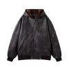 BJHG不计后果做旧PU皮飞行夹克棉服男款秋冬季复古连帽机能风外套 商品缩略图2