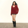 Ariseism 美式复古设计感红色套头毛衣女秋季新款上衣 商品缩略图4