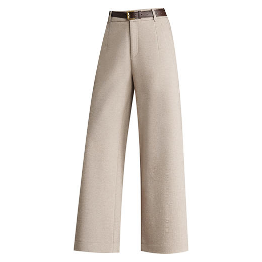 「自」全新升级【铂金会员220/天猫289/差价69】(15020)洛诗琳羊毛呢阔腿九分裤2025冬季新款高腰垂感宽松直筒裤 商品图4