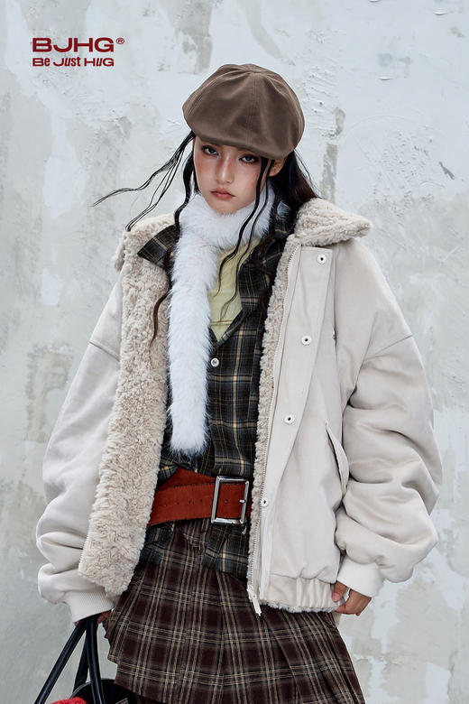 BJHG不计后果环保麂皮绒两面穿夹克棉服男款冬季美式防寒服外套女 商品图5