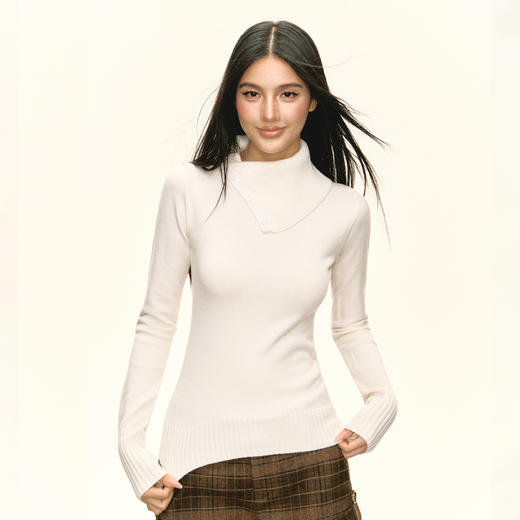 Ariseism 美式复古设计感套头毛衣女秋季新款修身上衣 商品图1