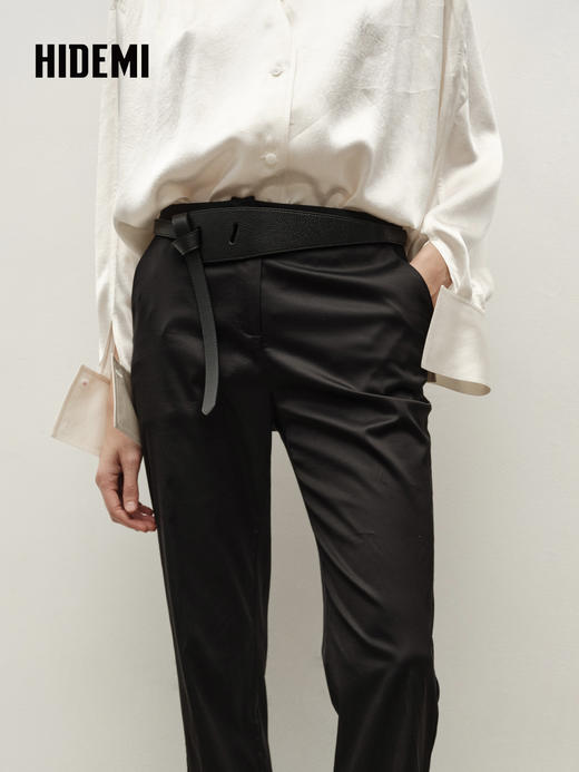 HIDEMI 进口意大利荔枝皮头层小牛皮手工加宽多种系法腰带 乌木棕 商品图1