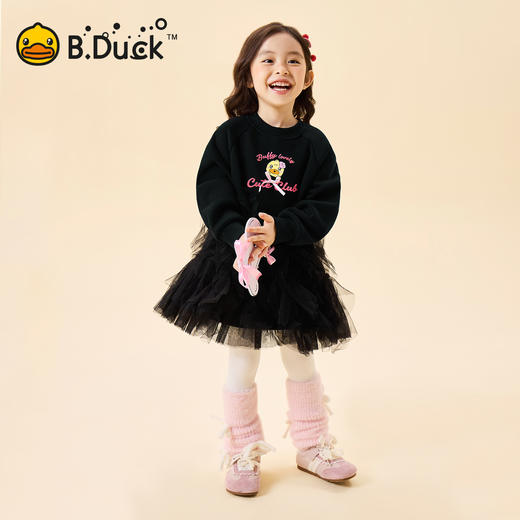 【抗菌加绒】B.Duck小黄鸭童装冬季针织连衣裙105-150 FF5680080 商品图1