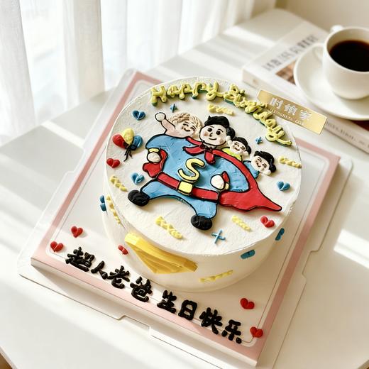 超人爸爸 手绘蛋糕 商品图0