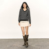 Ariseism 美式复古设计感条纹针织衫毛衣女秋季新款上衣 商品缩略图4