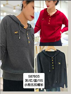 587803小狗五扣帽衫 商品图0
