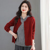 SCT6562-188 高级感连帽女卫衣2025新款春秋季毛衣短款假两件针织外套洋气上衣 商品缩略图3