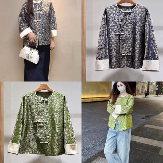 106-3高端新中式 九子菩提 百分百宋锦盘口外套上衣  温润亲肤有质感 商品图0