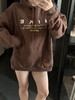 NK连帽保暖套头刺绣字母长袖卫衣 男女同款-HQ4745（蕾姐褐色m 卡其色L效果） 商品缩略图6