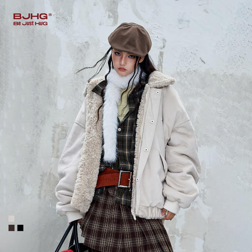 BJHG不计后果环保麂皮绒两面穿夹克棉服男款冬季美式防寒服外套女 商品图0