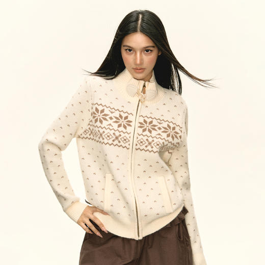 Ariseism 美式复古设计感费尔岛毛衣外套女秋季新款宽松上衣 商品图3