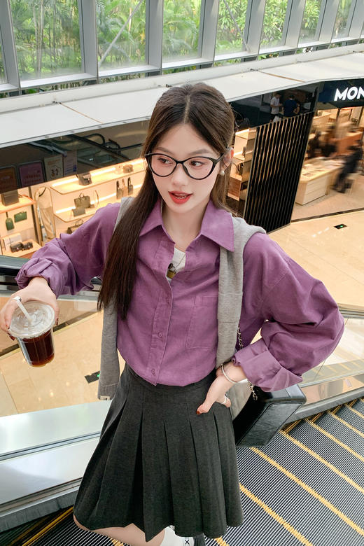 <曾小咸推荐>2.28现货秒杀 ！微信超特价！宽松翻领长袖衬衫 日常169.99 立减90 秒杀79.99！ 商品图5