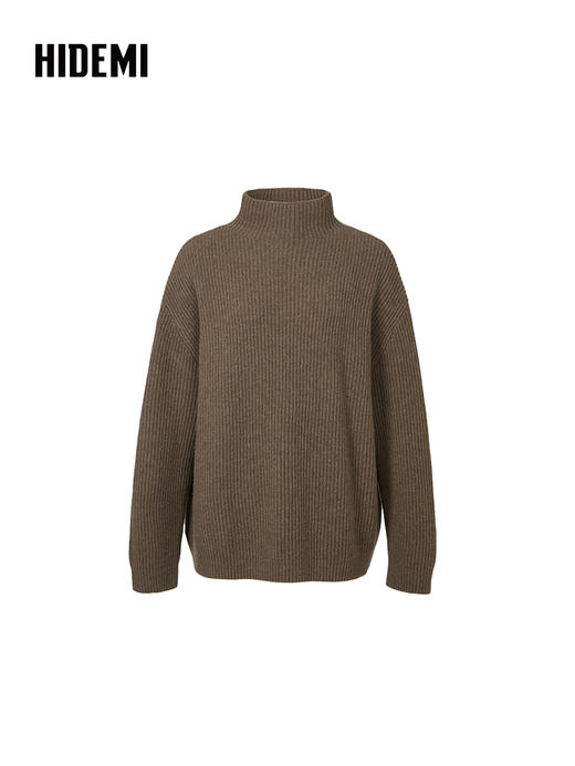 HIDEMI 栗子色羊毛小立领厚款两件套 小立领上衣/半裙 商品图9