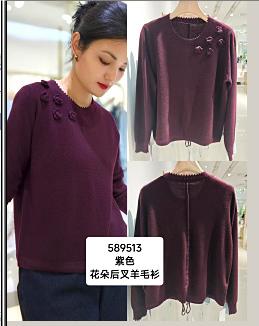 589513花朵后叉毛衫 商品图1