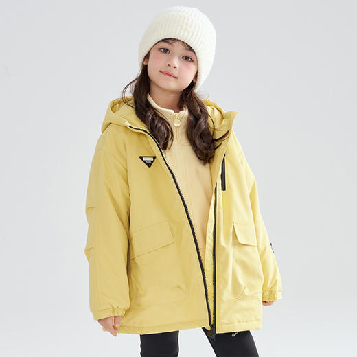 笛莎Deesha 2025冬季女童休闲户外三防工装风三合一加厚外套 商品图0