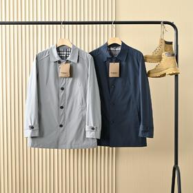 Burberry/巴宝莉2025春秋男士中长款翻领风衣夹克外套 