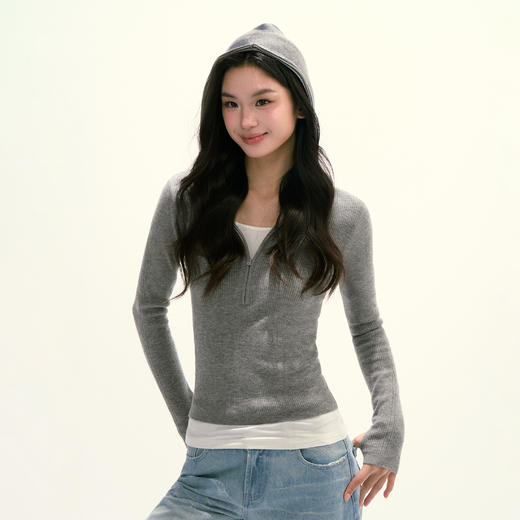 Ariseism 美式复古设计感长袖短款针织衫毛衣女秋季新款上衣 商品图1