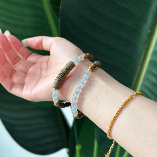 红玛瑙·绿檀双圈半镯手串 | 腕间的东方美意，串起宁静的四季 商品图1