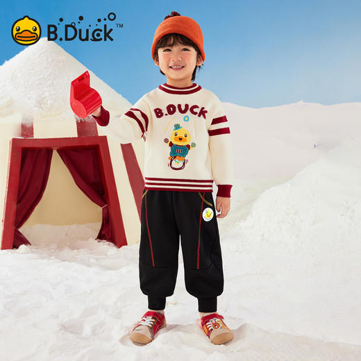 【抗菌加绒】B.Duck小黄鸭童装冬季针织长裤90-130 BF5673062 商品图1