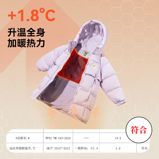 【三防蓄热】B.Duck小黄鸭童装冬季中长款羽绒105-150 FF5616036 商品图2