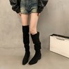 新款秋冬季堆堆靴长筒骑士靴子 粗跟西部牛仔复古过膝长靴女鞋 商品缩略图3