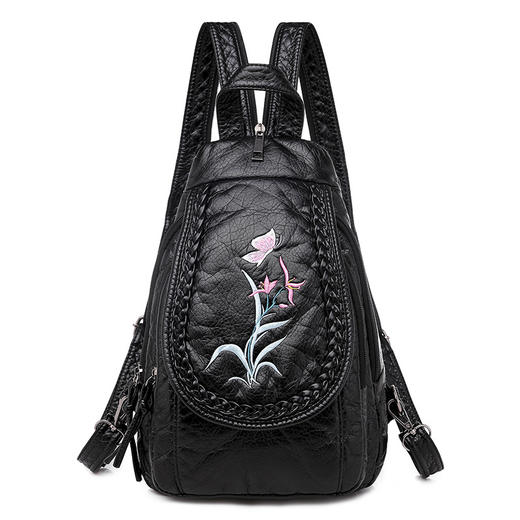 2025新款小背包多功能胸包单肩包新款PU软皮双肩包韩版时尚女背包 商品图4