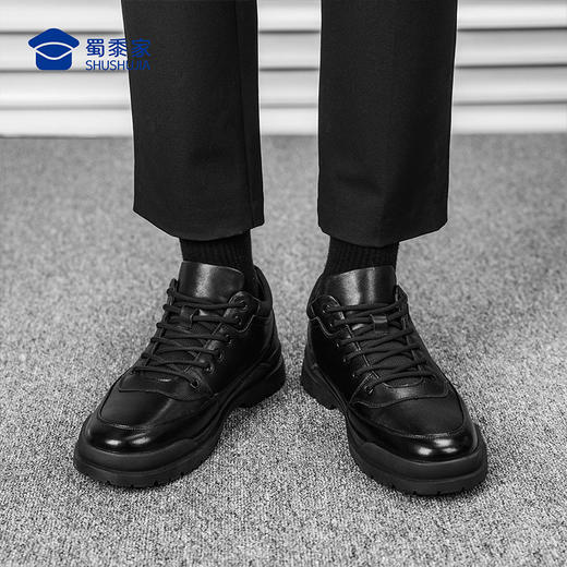 【实付满399送保温杯】【烈焰守护中帮通勤皮鞋】防泼水休闲皮鞋男士超纤商务皮鞋XM505 商品图8