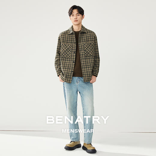 贝纳川秋季羊毛格子外套ECT300003 商品图4