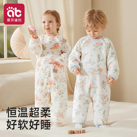 儿童连体睡衣秋冬季加厚2025新款竹棉睡袋男女宝宝保暖家居服长袖