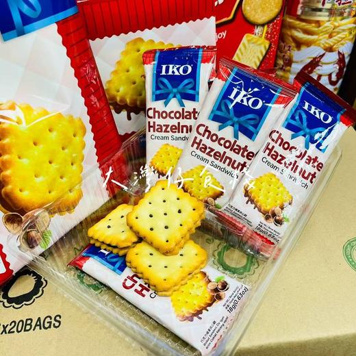 马来西亚IKO 巧克力榛子味夹心饼干180g 商品图2