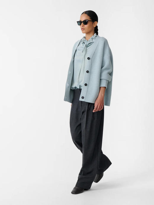Studio Nicholson 25AW 雾灰蓝WHITT美丽诺羊毛廓形开衫 商品图3
