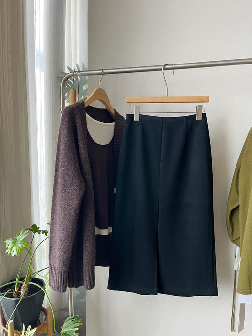 【一条搭所有】噢蜜ooomeooo羊毛混纺直筒松紧腰半身裙 商品图5