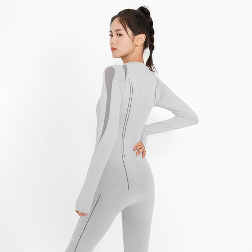 Leorrey/乐拉莱卡无缝针织健身户外运动速干保暖套装女士TZ8409 商品图2