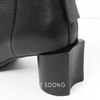 THESOONG"月牙鞋"极简小牛皮方头亮面柔软高跟短靴HWXZ6452 商品缩略图4