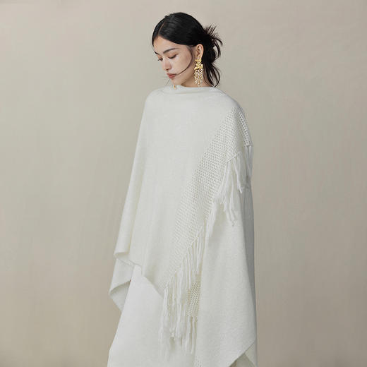 【林栖设计小店】【林栖系列】山羊绒毛织披肩2025秋冬新款保暖流苏围巾女2954065 商品图2