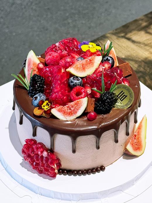 秋日红宝石 石榴无花果巧克力· 奶油蛋糕 商品图2