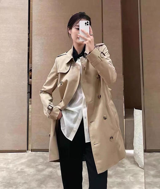 新版肯辛顿Heritage Trench女士短款风衣外套100806 商品图3