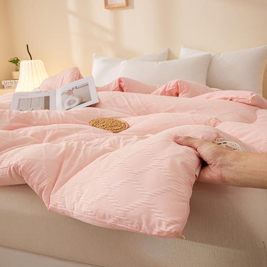 【品牌直发】加倍生活 菱形格提花大豆被 三色可选 春秋被/冬被/加厚冬被 1.5/2.0/2.2m被芯可选 商品图3