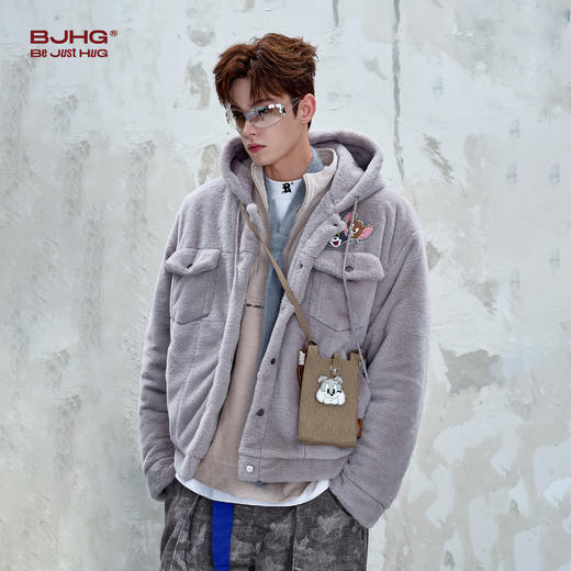 BJHG不计后果贴贴仿兔绒毛绒外套棉服男女款秋棉衣加厚高级感夹克 商品图2