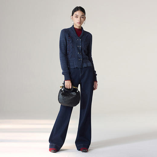 【林栖设计小店】【手工钩花】雾织山花系列毛织外套镂空肌理拼花边2025秋冬新款上衣女1953058 商品图2