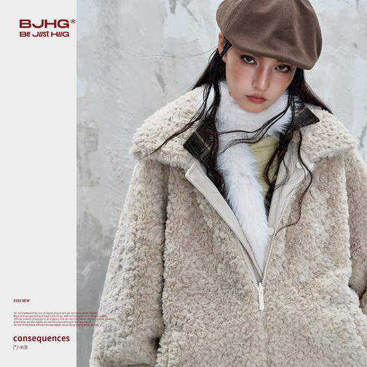 BJHG不计后果环保麂皮绒两面穿夹克棉服男款冬季美式防寒服外套女 商品图3