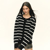 Ariseism 美式复古设计感条纹开衫毛衣外套女秋季新款宽松上衣 商品缩略图2