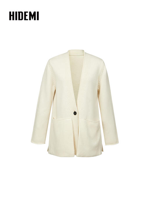 HIDEMI 美利奴羊毛系列口袋设计感开衫毛衣 商品图3