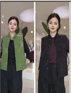 588878新中式立领纯色马甲 商品图0