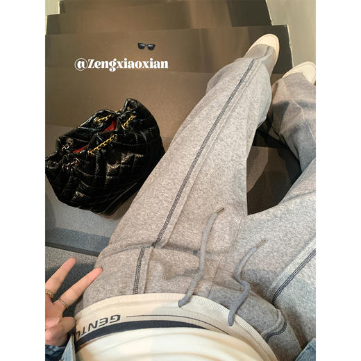 <曾小咸推荐>设计感撞色灰色休闲裤 商品图2