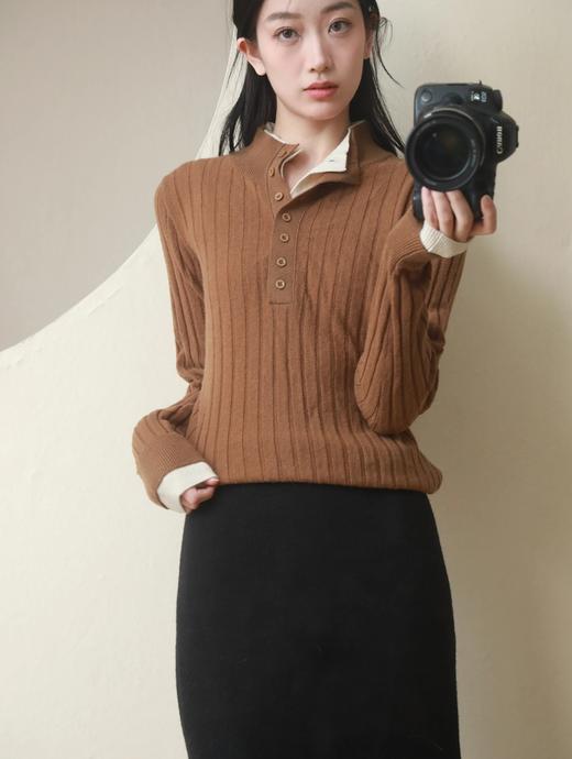 羊毛拼色针织衫 C12TJ-99952 商品图10